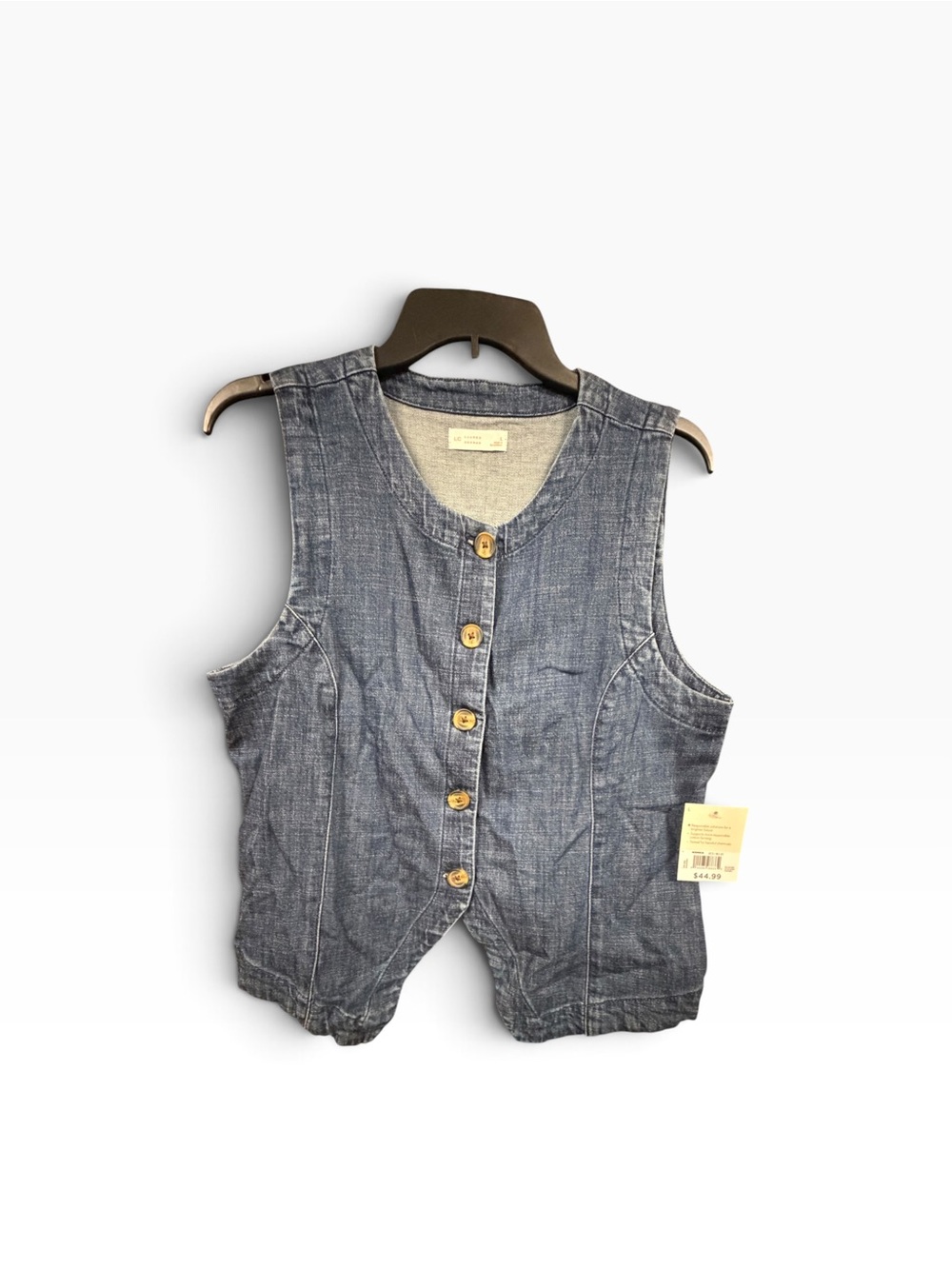 LC Lauren Conrad Lightweight Chambray Denim Vest Women’s Size L Blue